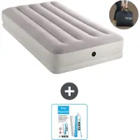 Intex Luchtbed - 1-Persoons - 99 x 191 x 30 cm - Grijs - Inclusief pomp - Reparatieset
