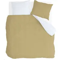 Byrklund Dekbedovertrek Side Way - 240x220 - 100% Katoen - Okergeel / Wit