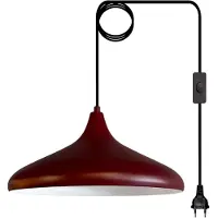 Bamyum Champion Hanglamp Met Stekker Industrieel Metaal Ø35 cm, 450 cm Snoer, Vintage Hanglamp, E27 Pendellamp