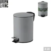 Urban Living "NOMAD GRAY" BADKAMERAFVALBAK 3L MET PEDAAL EN SOFT-CLOSE SLUITING D17XH23CM