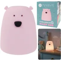 Sarcia.eu Mary's Siliconen LED-nachtlampje beer, batterijgevoede lamp voor kinderkamer, warm RGB-licht