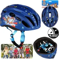 Sarcia.eu Paw Patrol Chase Marshall Rubble Marineblauwe IN-MOLD kinderfietshelm, jongens, verstelbaar 52-56cm