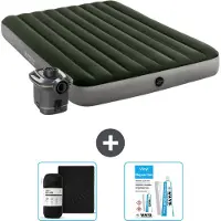 Intex Luchtbed - 2-Persoons - 152 x 203 x 25 cm - Groen - Inclusief pomp - Hoeslaken en Reparatieset