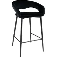 Kick Collection Kick barkruk Lenn velvet - Zwart - Velvet stof - Verkrijgbaar in diverse kleuren