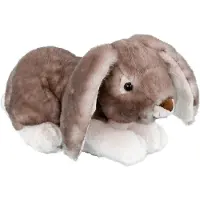 Inware pluche konijn/haas knuffeldier - bruin - liggend - 24 cm - Knuffel bosdieren