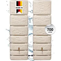 Graf SLIM STONE DECOR wandtank SET 700 L zandbeige, 2x Slim 350L, incl. koppelstuk