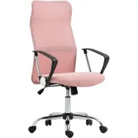 HOMCOM Bureaustoel-Mesh, Staal-63L x 65B x 109-119H cm-Roze