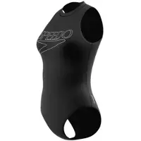 Speedo Endurance+ Logo Hydrasuit 1 Piece Dames Sportbadpak - Kleurvast Badpak Dames - Chloorbestendig Zwempak Dames - Sportbadpak Dames met Ritssluiting - Zwart/Wit - 44