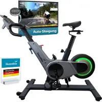 Skandika Spinning Bike Indoor Kliva 500-S - Hometrainer fiets SMART met LED, helling in 16 niveaus, magneetrem met 32 niveaus, 3 programma’s, Bluetooth Kinomap app compatibel, tot 150 kg, speedbike