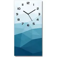 Tulup Wandklok - Abstracte achtergrond Glazen Klok Met Print - 30x60 cm - Blauw Wandklok Glas Met Motief - Zwarte handen - Rechthoekige Klok - Wandklok Glas Decoratie - Gekleurde Glazen Klok