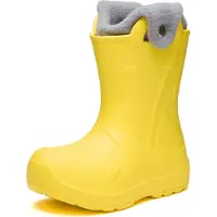 Ladeheid x Camminare - Kinderen Regenlaarze - Rubberen Laarzen voor Kinderen - EVA – Warm Gevoerd – Waterdicht - Met Handig Handvat voor Koude Dagen en Sneeuw – Geel – 24/25 - LA-CA-SplashButton