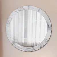 Coloray Bedrukte Spiegel - Wit marmer Bedrukte Spiegel - 80 cm - Grijs Bedrukte Spiegel - Bedrukte Spiegel - Spiegel Met Bedrukte Lijst - Spiegel Met Decoratie
