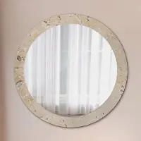 Coloray Bedrukte Spiegel - Imitatiesteen Spiegel Met Bedrukte Lijst - 80 cm - Beige Bedrukte Spiegel - Spiegel Met Bedrukte Lijst - Spiegel Met Decoratie - Spiegel Lijst Met Print