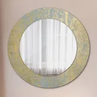 Coloray Bedrukte Spiegel - Loftpatroon Spiegel Met Decoratie - 60 cm - Geel Bedrukte Spiegel - Spiegel Met Decoratie - Spiegel Lijst Met Print - Spiegel Met Print