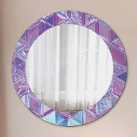 Coloray Bedrukte Spiegel - Tropische bladeren Spiegel Lijst Met Print - 60 cm - Zwart en wit Bedrukte Spiegel - Spiegel Lijst Met Print - Spiegel Met Print - Wandspiegel Met Print