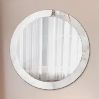 Coloray Bedrukte Spiegel - Glanzend marmer Wandspiegel Decoratieve Print - 80 cm - Wit Bedrukte Spiegel - Wandspiegel Decoratieve Print - Bedrukte Spiegel - Spiegel Met Bedrukte Lijst