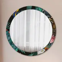 Coloray Bedrukte Spiegel - Vintage jungle Wandspiegel Met Print - 100 cm - Groente Bedrukte Spiegel - Wandspiegel Met Print - Wandspiegel Decoratieve Print - Bedrukte Spiegel