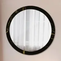 Coloray Bedrukte Spiegel - Zwart marmer Bedrukte Spiegel - 100 cm - Zwart Bedrukte Spiegel - Bedrukte Spiegel - Spiegel Met Bedrukte Lijst - Spiegel Met Decoratie