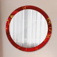 Coloray Bedrukte Spiegel - Rood marmer Wandspiegel Decoratieve Print - 90 cm - Rood Bedrukte Spiegel - Wandspiegel Decoratieve Print - Bedrukte Spiegel - Spiegel Met Bedrukte Lijst