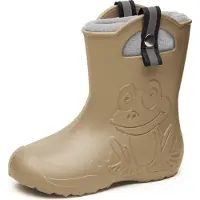 Ladeheid Kinder Regenlaarzen – Lichtgewicht Rubberen – Laarzen – Thermovoering – Meisjes – Jongens – Antislip – Regenlaarzen – Kinder – Kameel – 30/31 - LA-CA-Frog245