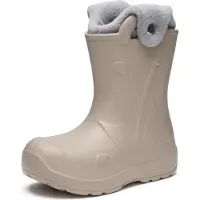 Ladeheid x Camminare - Kinderen Regenlaarze - Rubberen Laarzen voor Kinderen - EVA – Warm Gevoerd – Waterdicht - Met Handig Handvat voor Koude Dagen en Sneeuw – Lichtbeige – 30/31 - LA-CA-SplashButton