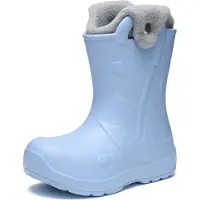 Ladeheid x Camminare - Kinderen Regenlaarze - Rubberen Laarzen voor Kinderen - EVA – Warm Gevoerd – Waterdicht - Met Handig Handvat voor Koude Dagen en Sneeuw – Lichtblauw – 22/23 - LA-CA-SplashButton
