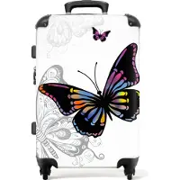 NoBoringSuitcases.com - Kinderkoffer meisjes vlinder - Reiskoffer kinderen groot - 20 kg bagage