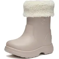 Ladeheid x Camminare - Kinderen Regenlaarze - Rubberen Laarzen voor Kinderen – EVA – Warm Gevoerd – Waterdicht – Lichtbeige – 32/33 - LA-CA-BearWinter