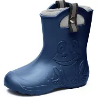 Ladeheid Kinder Regenlaarzen – Lichtgewicht Rubberen – Laarzen – Thermovoering – Meisjes – Jongens – Antislip – Regenlaarzen – Kinder – Marineblauw – 34/35 - LA-CA-Frog245