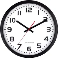 Eurotime Tijdsein gestuurde wandklok, Ø 40cm, roestvrij staal