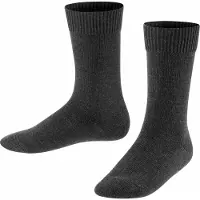 Falke Comfort Wool eenkleurig wol sokken kinderen grijs - maat 35-38