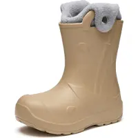 Ladeheid x Camminare - Kinderen Regenlaarze - Rubberen Laarzen voor Kinderen - EVA – Warm Gevoerd – Waterdicht - Met Handig Handvat voor Koude Dagen en Sneeuw – Camel – 24/25 - LA-CA-SplashButton