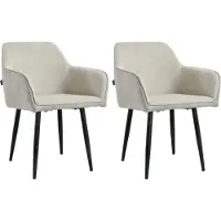 Mevsim Store Tony Eetkamerstoel - Licht Grijs- Set van 2 - Ribstof