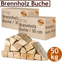 Flameup Brandhout, 50 kg, voor kachels, open haarden, vuurkorven en barbecues, beukenhout, 30 cm,