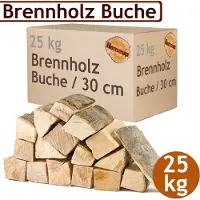 Flameup Brandhout, 25 kg voor kachels, open haarden, vuurkorven en barbecues, beukenhout, 30 cm,