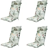 Madison tuinstoelkussen hoge rug grasse green ca. 120x50 cm set van 4