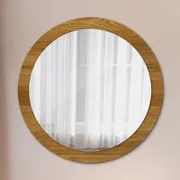Coloray Bedrukte Spiegel - Rustiek eikenhout Bedrukte Spiegel - 90 cm - Bruin Bedrukte Spiegel - Bedrukte Spiegel - Spiegel Met Bedrukte Lijst - Spiegel Met Decoratie