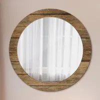 Coloray Bedrukte Spiegel - Oud hout Wandspiegel Decoratieve Print - 70 cm - Bruin Bedrukte Spiegel - Wandspiegel Decoratieve Print - Bedrukte Spiegel - Spiegel Met Bedrukte Lijst
