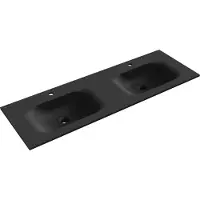 Mexen Vela wastafel ingebouwd in het werkblad dubbel 141 x 46,5 cm, zwart mat - 25231471D
