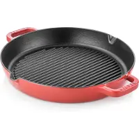 Silver Grillpan - 30 cm - 2.5 liter - Gietijzer - 4 Lagen emaille coating