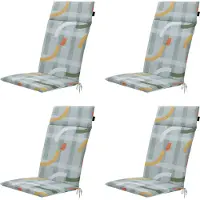 Madison tuinstoelkussen hoge rug tess orange ca. 120x50 cm set van 4