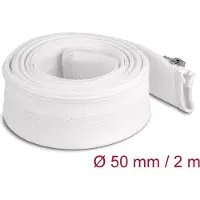 DeLOCK polyester kabelsleeve met ritssluiting | 50mm | hittebestendig | wit | 2 meter