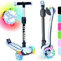 3 S KidsPro 4 Kinderstep Opvouwbare Step, in Hoogte Verstelbare Driewielige Step, Led-scooter, voor Kinderen vanaf 3 Jaar, Led-Wielen, voor Jongens en Meisjes