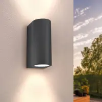 LEDVION - LED Wandlamp Dimbaar - 5W - 2700K - Antraciet - GU10 - IP54