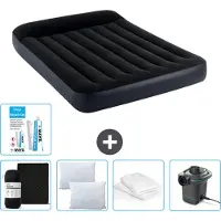 OEM Luchtbed - Twijfelaar - 137 x 191 x 25 cm - Donkerblauw - Inclusief Hoeslaken - Kussen - Pomp - Reparatieset en Kussenbeschermer