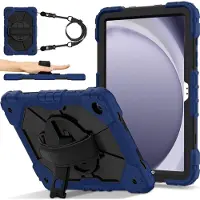Mobigear SureGrip Xtreme Tablethoes geschikt voor Samsung Galaxy Tab A9 Plus (2023) Hardcase Backcover + Schouderband + Standaard - Blauw