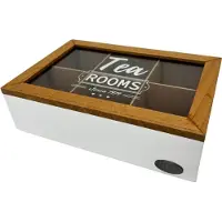 Koopman Theedoos houten speelgoed 6 vakjes multicolor voor kinderen.