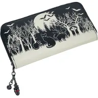 Banned - Gothic Portemonnee - Woodland - voor Vrouwen - zwart-wit - Maat Standard