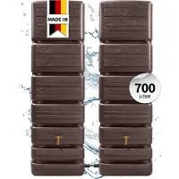 Graf regenton wandtank SLIM WOOD DECOR SET 700 L, darkwood, 2x Slim 350L, incl. verbindingsset