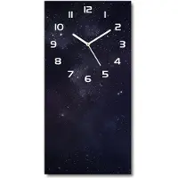 Tulup Wandklok - Sterrenbeeld Wandklok Glas Decoratie - 30x60 cm - Zwart Gekleurde Glazen Klok - Witte handen - Rechthoekige Klok - Klok Glas Met Opdruk - Moderne Wandklok Glas